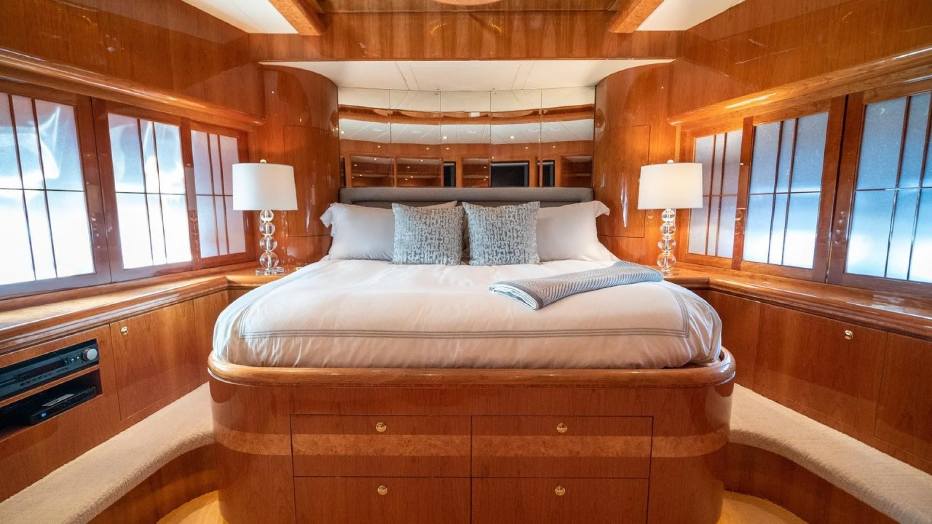 a bed in a cabin aboard TRITON Yacht for Sale
