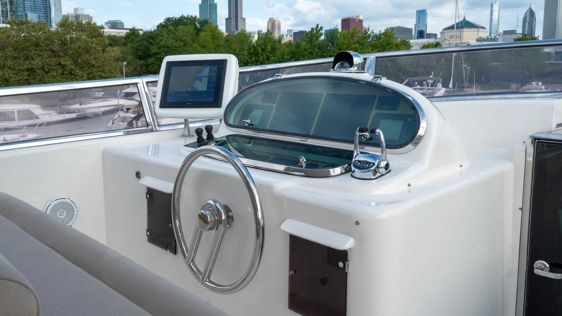 the inside of a car aboard TRITON Yacht for Sale