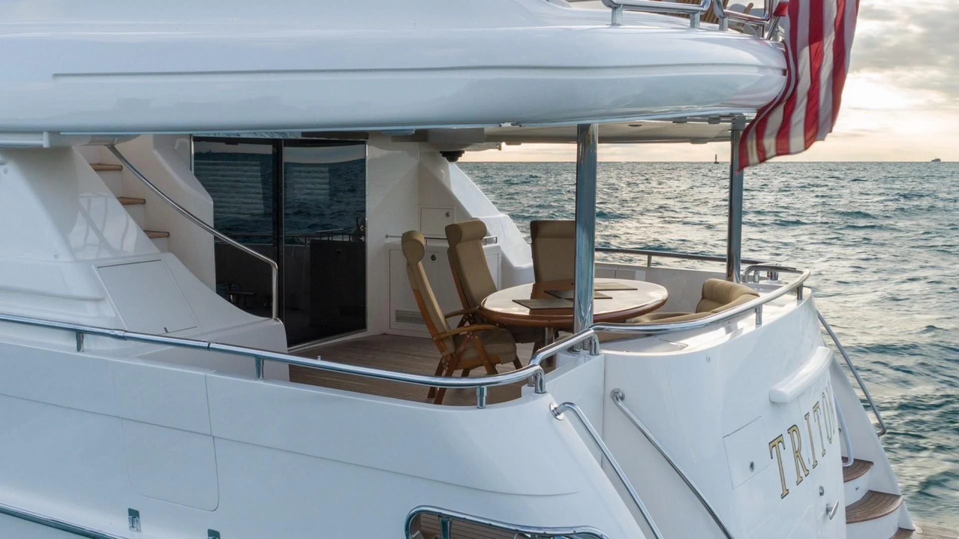 a boat on the water aboard TRITON Yacht for Sale