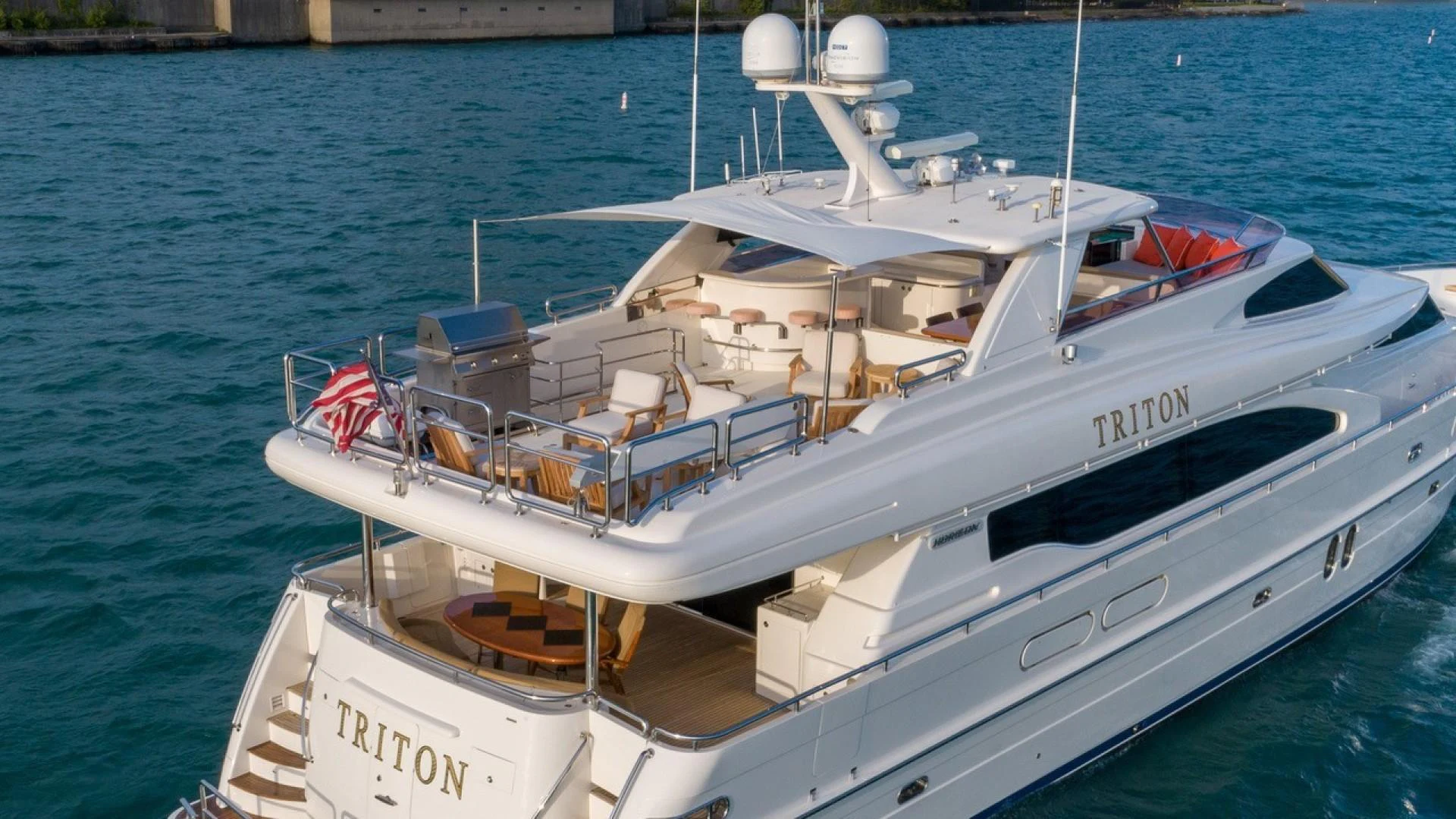 a boat on the water aboard TRITON Yacht for Sale
