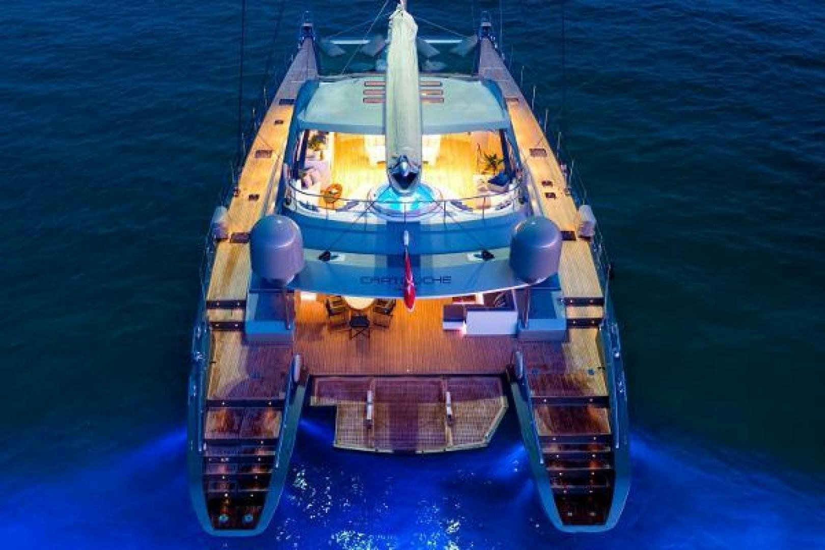 a boat in the water aboard CARTOUCHE Yacht for Sale
