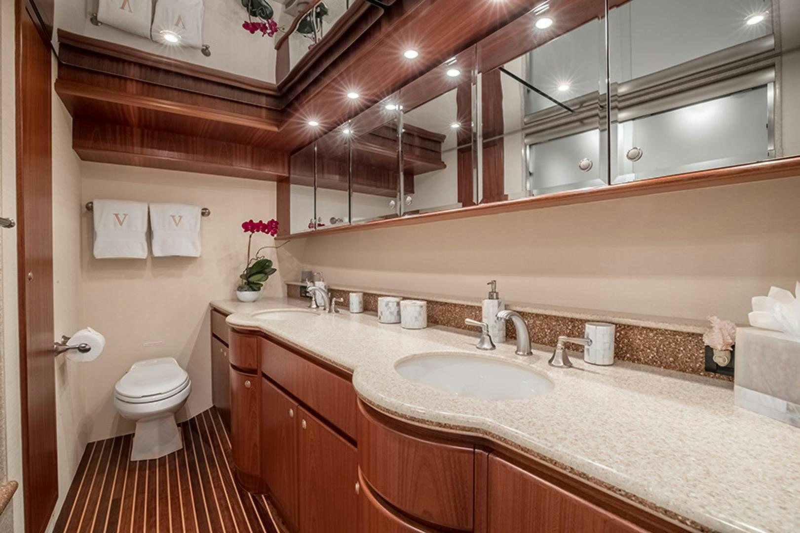 a bathroom with a sink and toilet aboard FAN TAIL Yacht for Sale