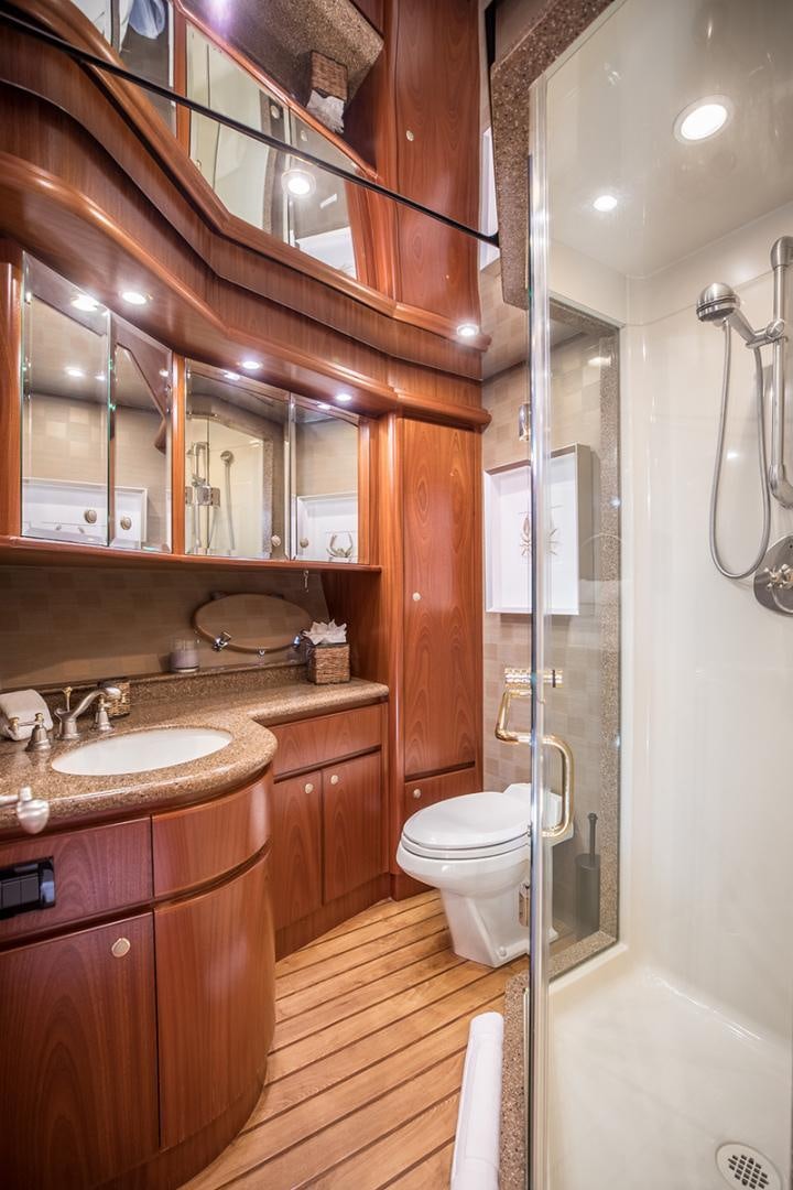 a bathroom with a sink and a toilet aboard FAN TAIL Yacht for Sale