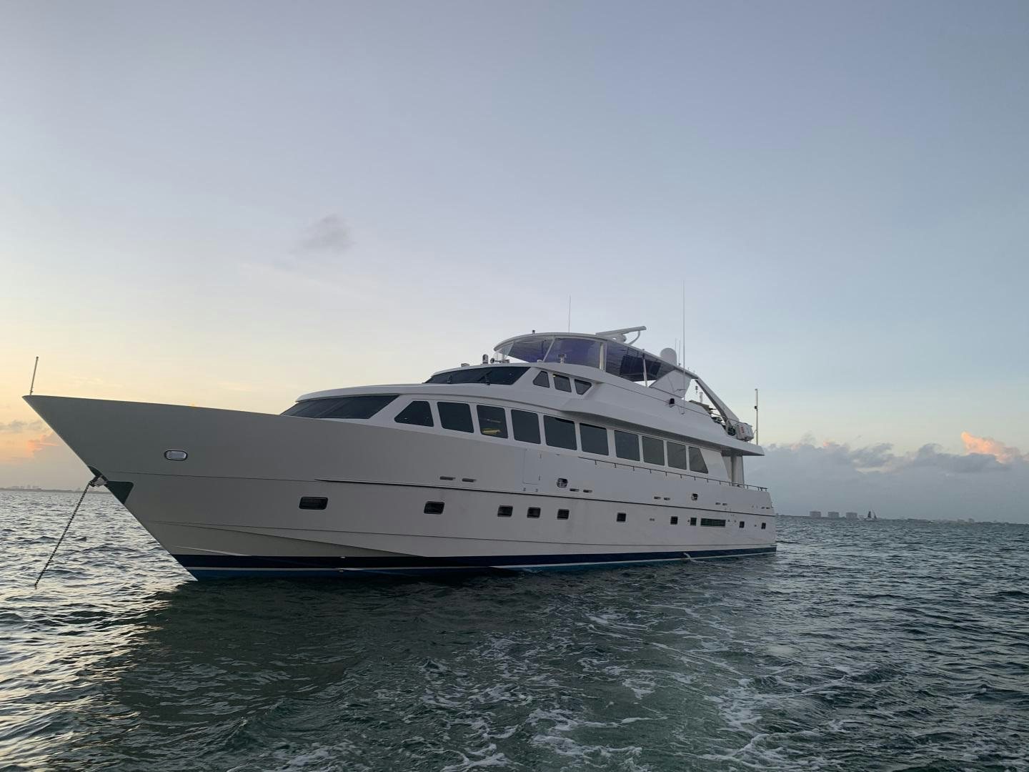 a white yacht in the water aboard FLY BOYS Yacht for Sale
