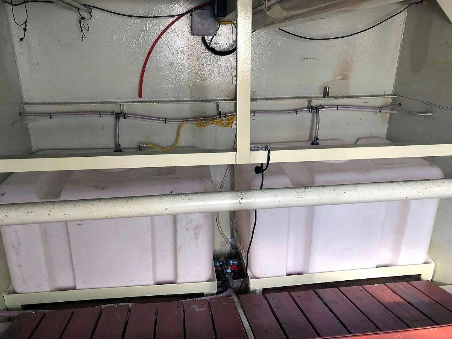 a white pipe with wires aboard CARE BEAR Yacht for Sale