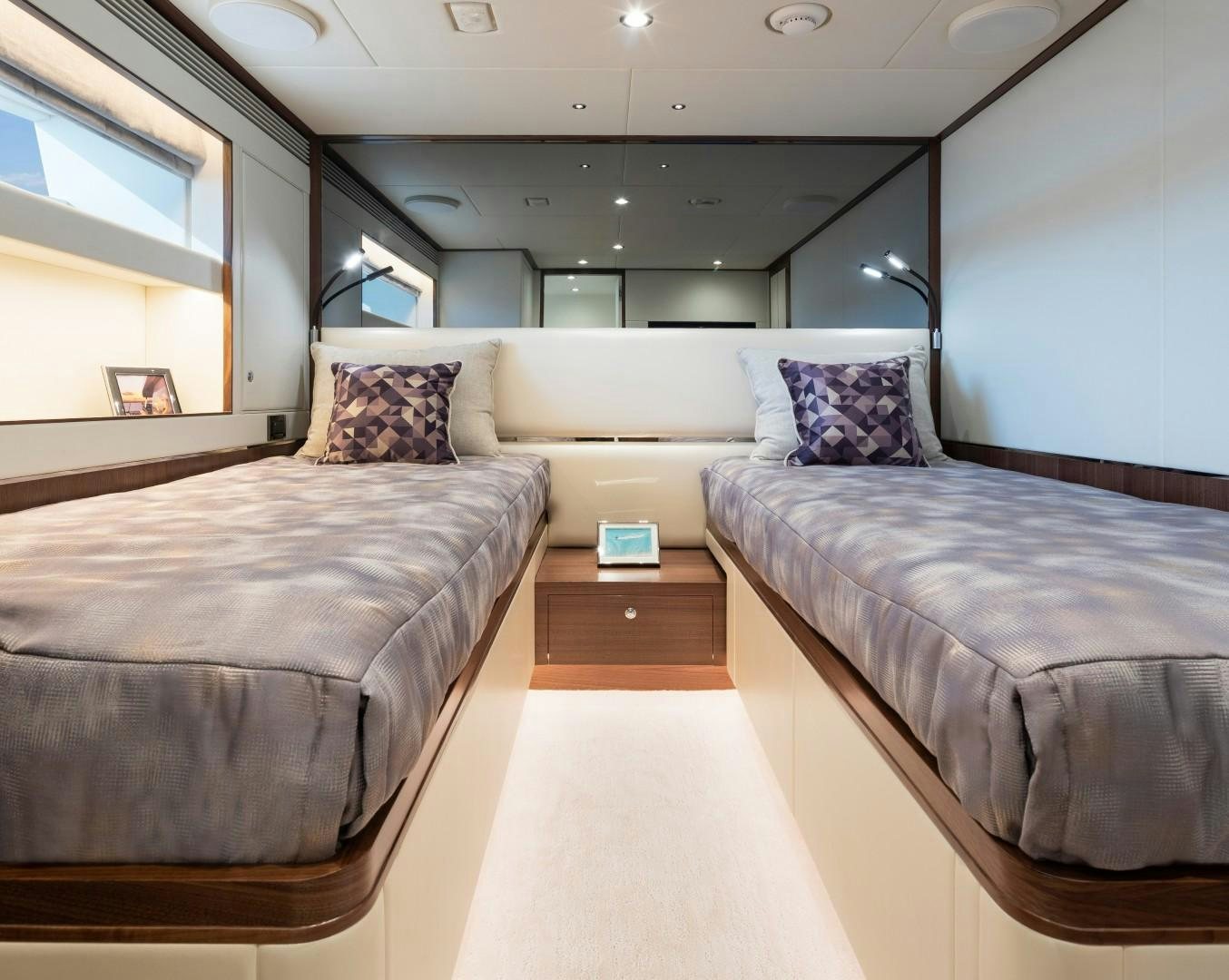 a room with a bed and a desk aboard FD92 219 Yacht for Sale