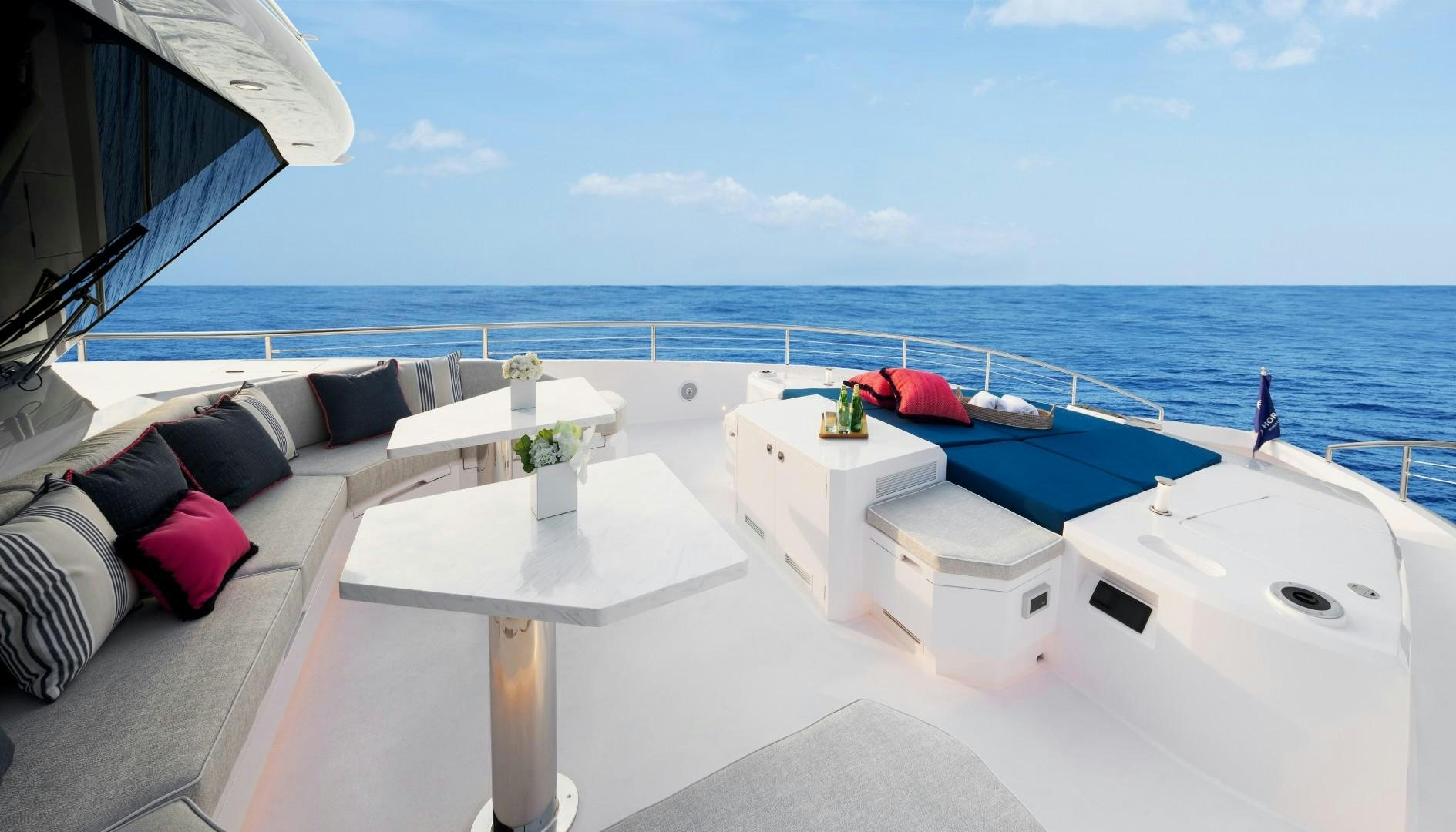 a white lounge chair on a boat aboard FD92 219 Yacht for Sale