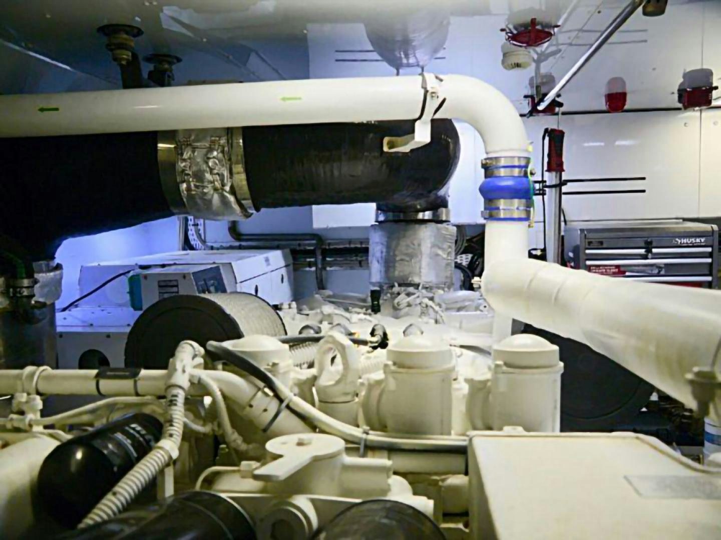 a large machine in a factory aboard No Name Yacht for Sale