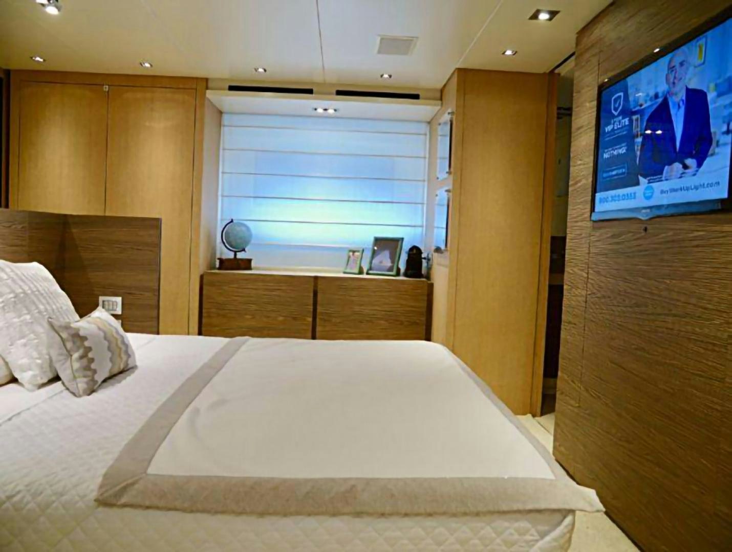 a bed in a room aboard No Name Yacht for Sale