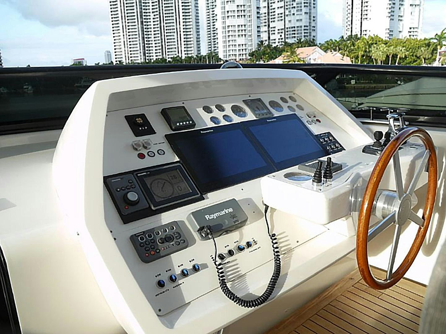 inside of a car aboard No Name Yacht for Sale