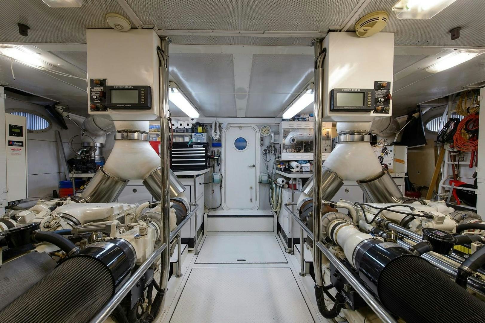 a room with machinery aboard BIG WAVE Yacht for Sale