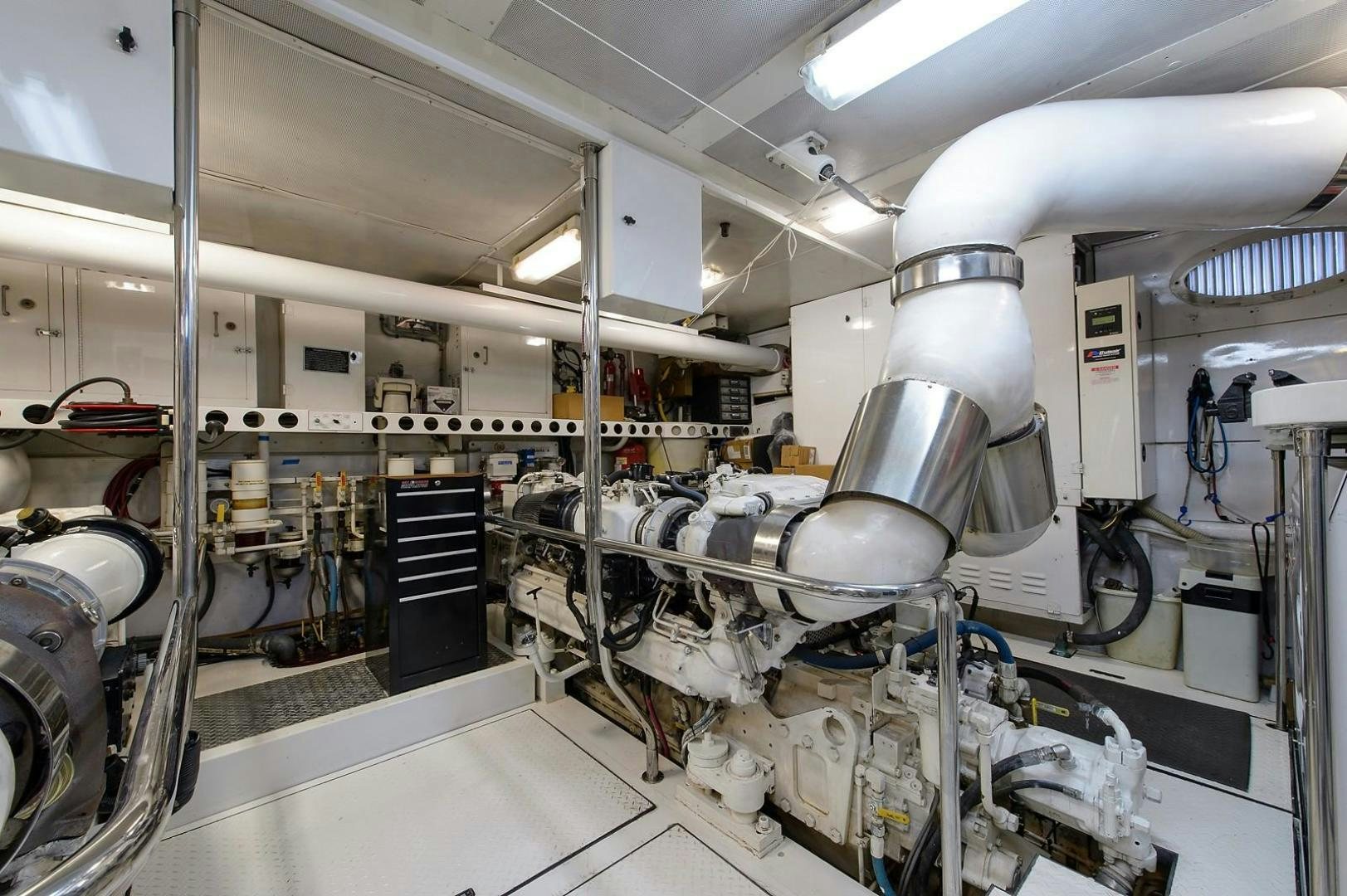 a large factory machinery aboard BIG WAVE Yacht for Sale