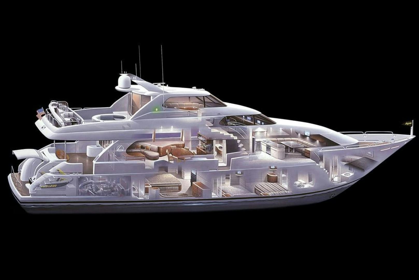 a spaceship in space aboard BIG WAVE Yacht for Sale