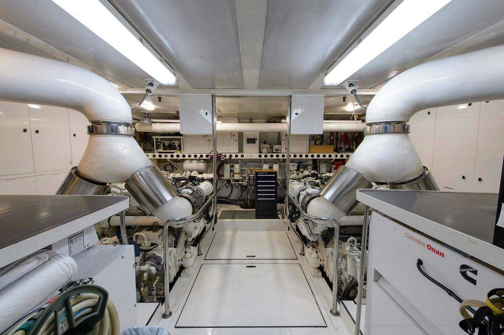a large machine in a room aboard BIG WAVE Yacht for Sale