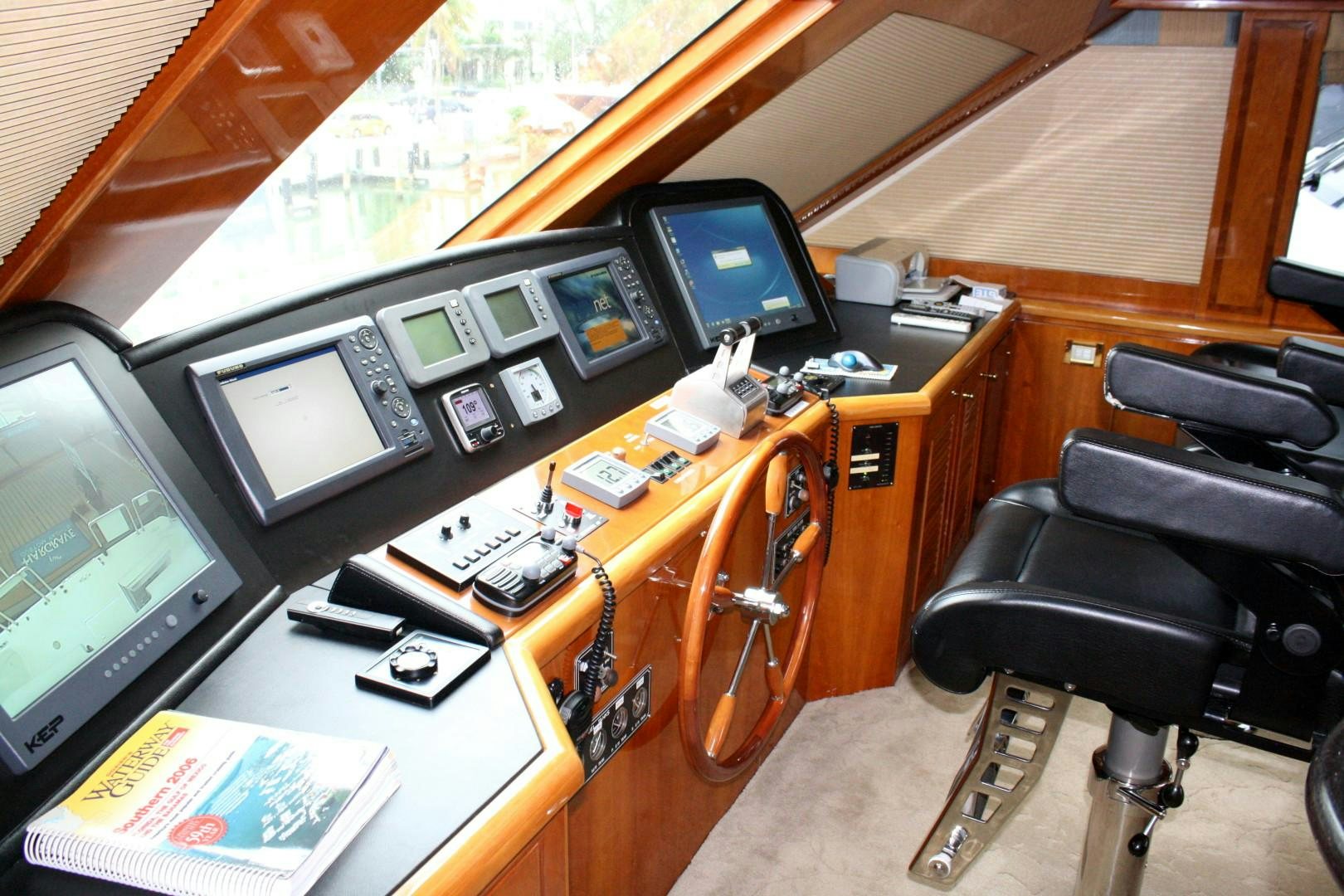 a room with a desk and computer aboard CRYSTAL ANNE Yacht for Sale