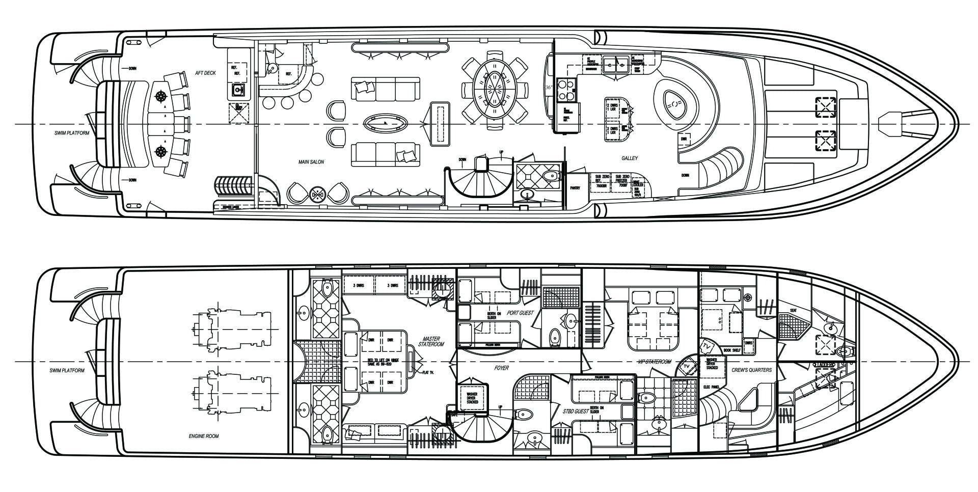 diagram, engineering drawing aboard CRYSTAL ANNE Yacht for Sale