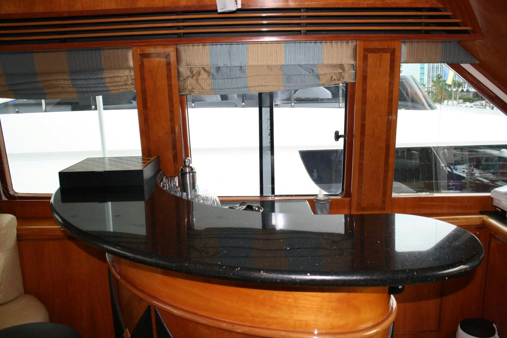 a large black and white piano aboard CRYSTAL ANNE Yacht for Sale