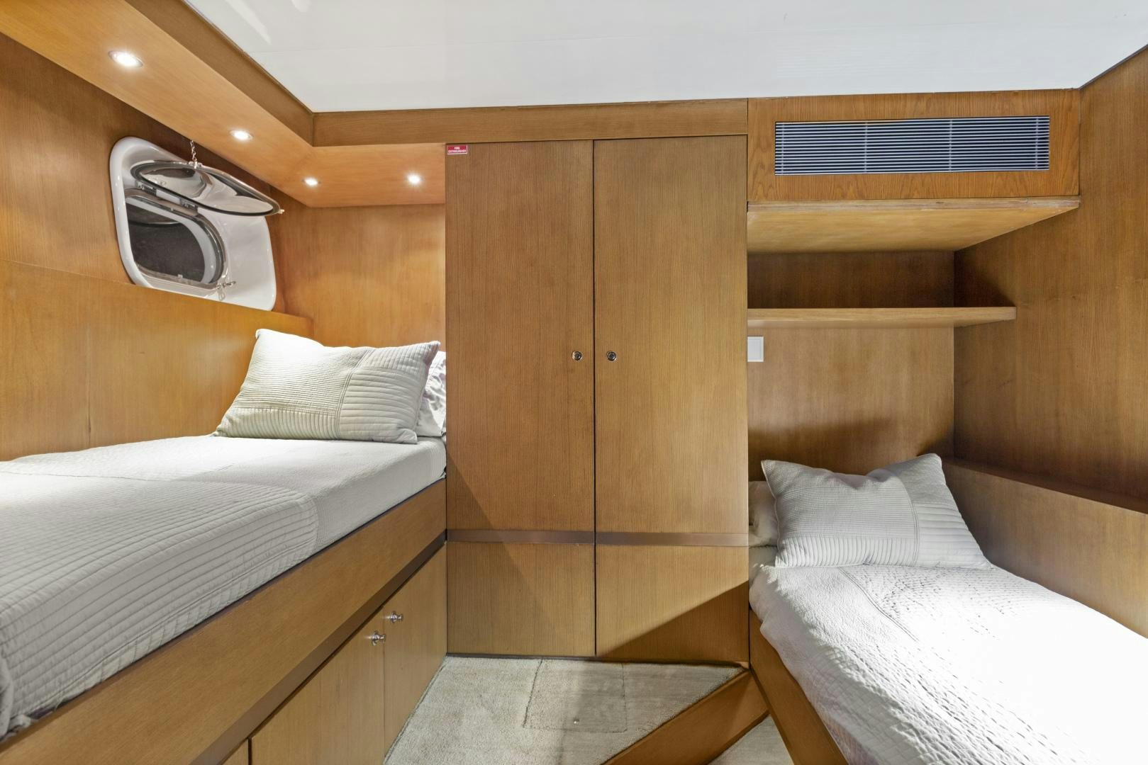 a room with bunk beds aboard THE FLYING DUTCHMAN Yacht for Sale