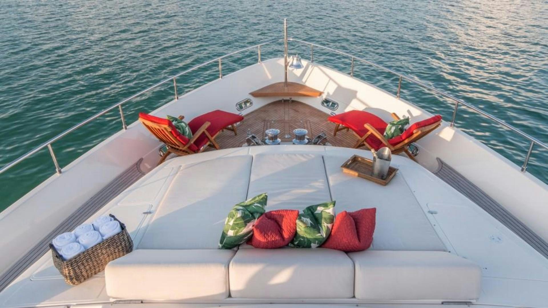 a boat with towels and clothes on it aboard PARADISE Yacht for Sale
