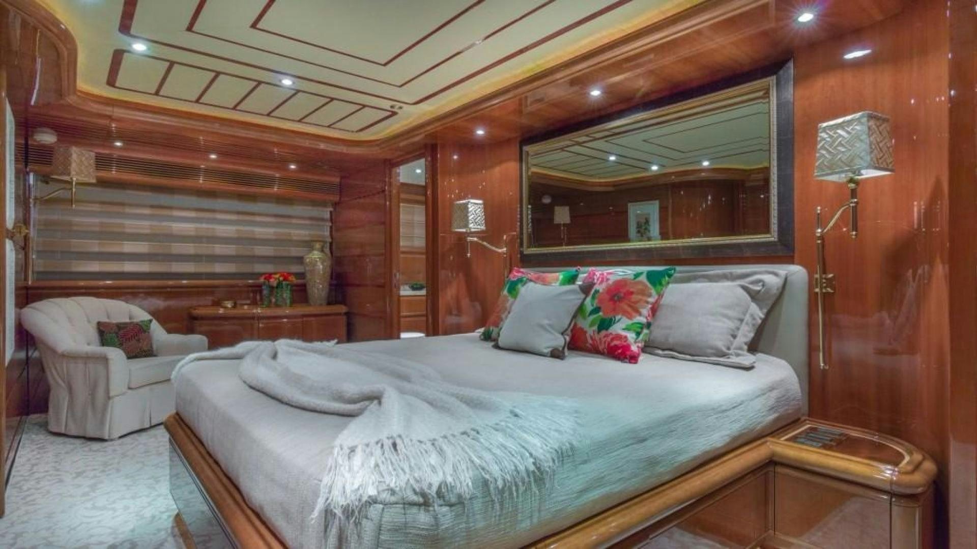 a bed in a room aboard PARADISE Yacht for Sale