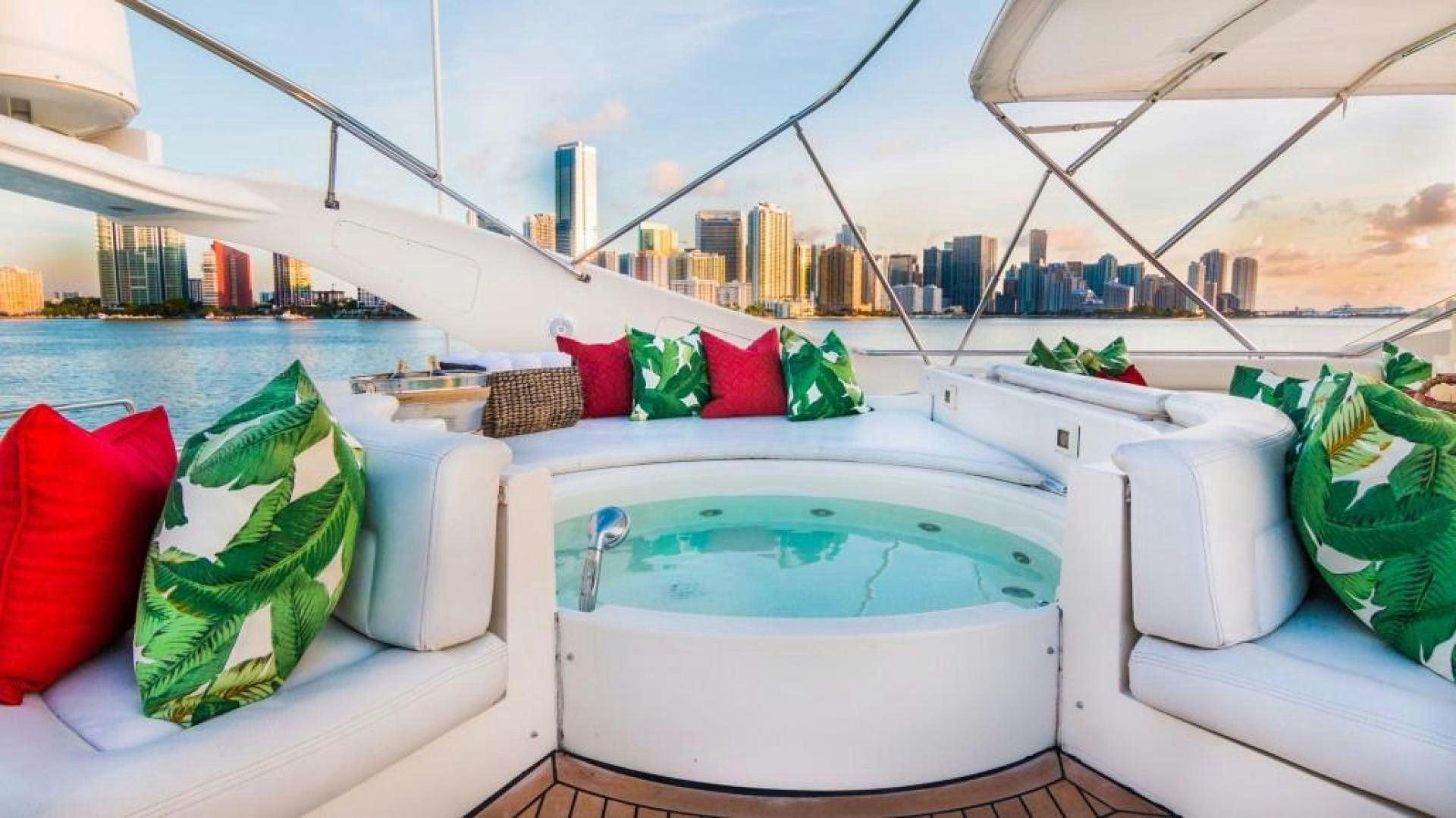 a boat with pillows on the front aboard PARADISE Yacht for Sale