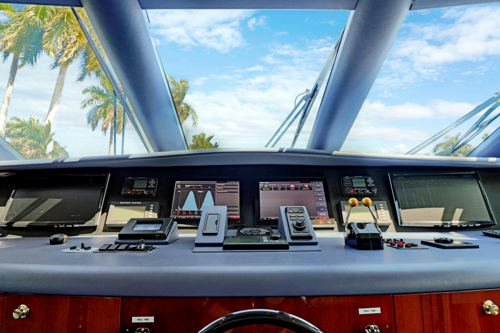 the inside of a car aboard SUZANNE Yacht for Sale