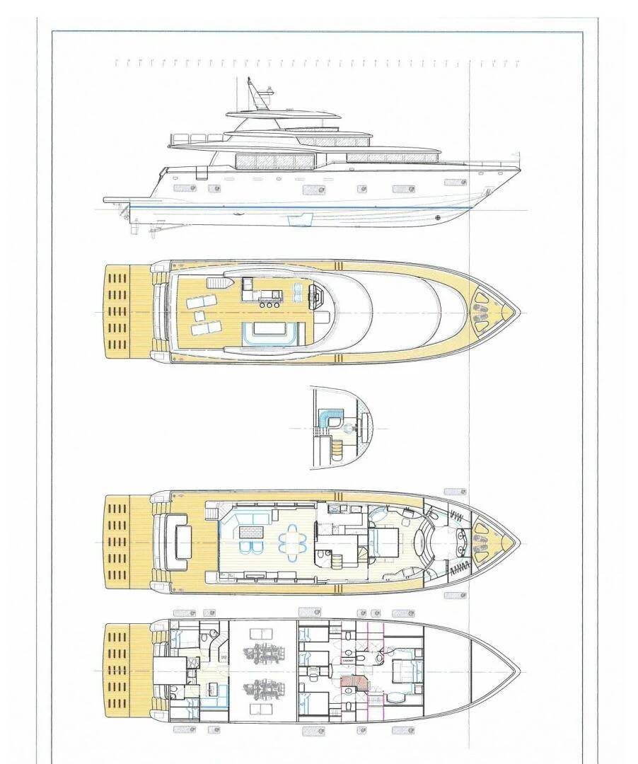 diagram aboard JOHNSON 93 OPEN FB Yacht for Sale