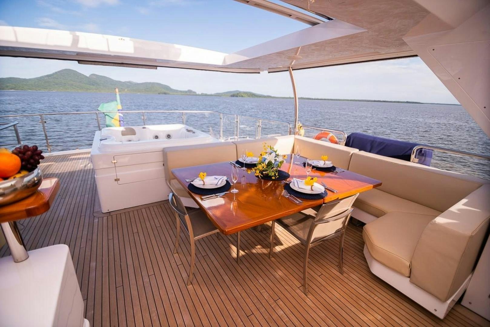 a table on a boat aboard ZAPHIRA Yacht for Sale