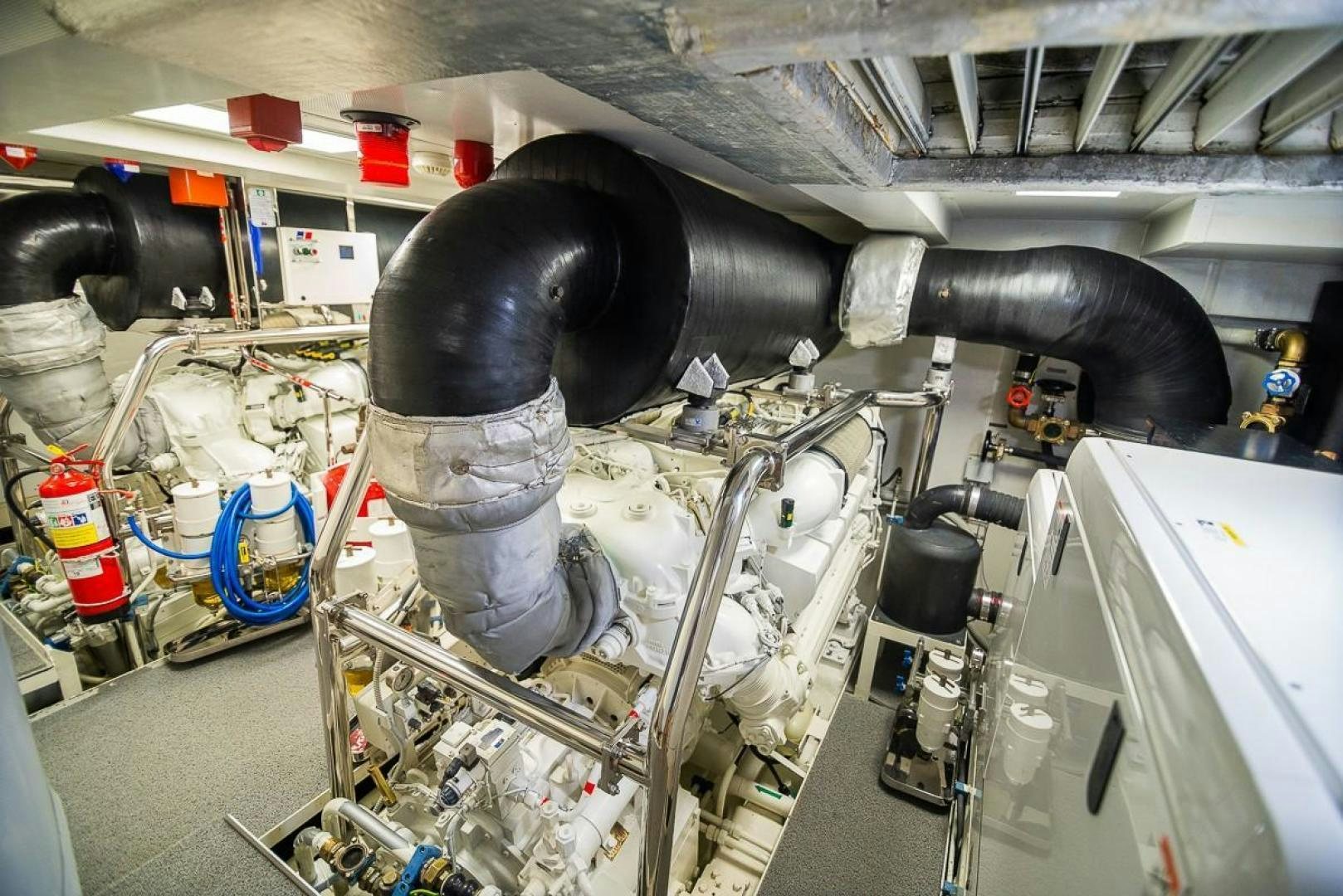 a large machine with a large metal pipe aboard ZAPHIRA Yacht for Sale