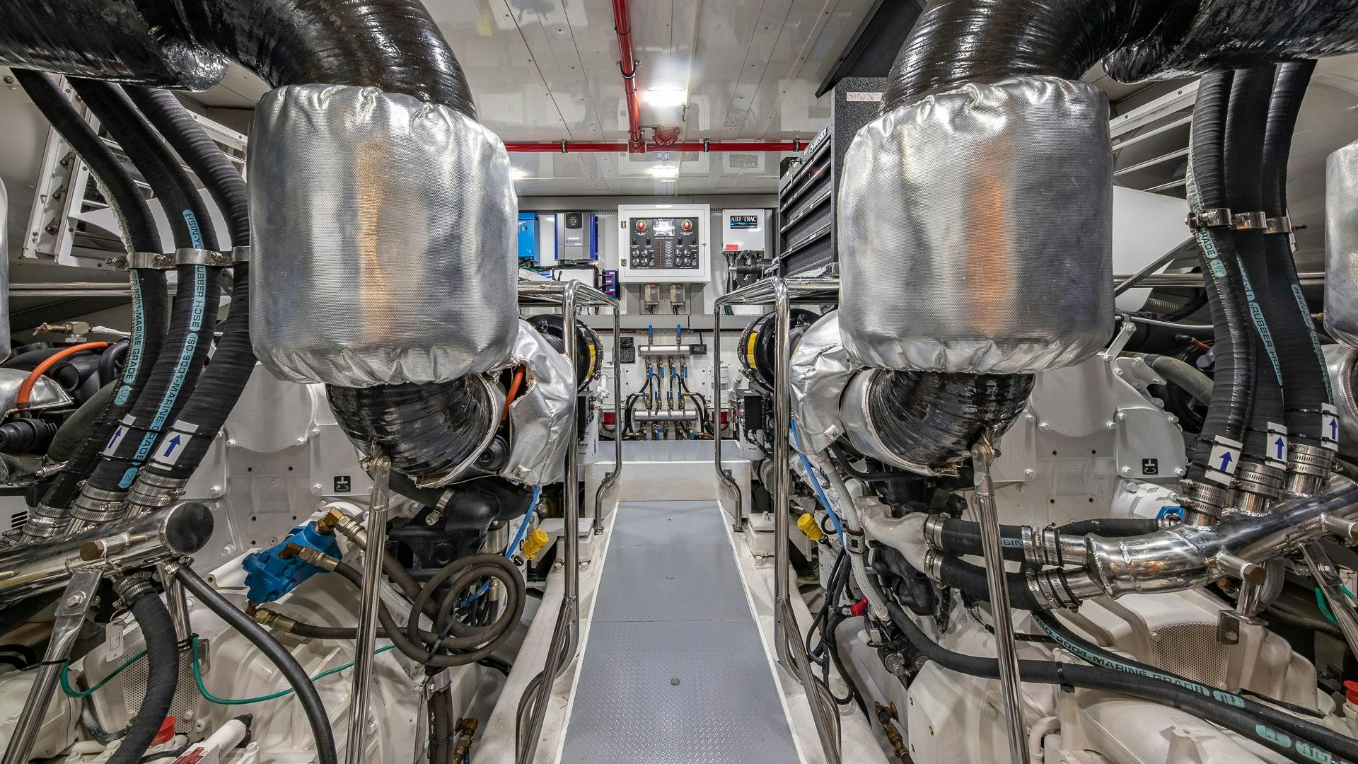 a few large metal tanks in a room aboard LIFE FOR SALE Yacht for Sale