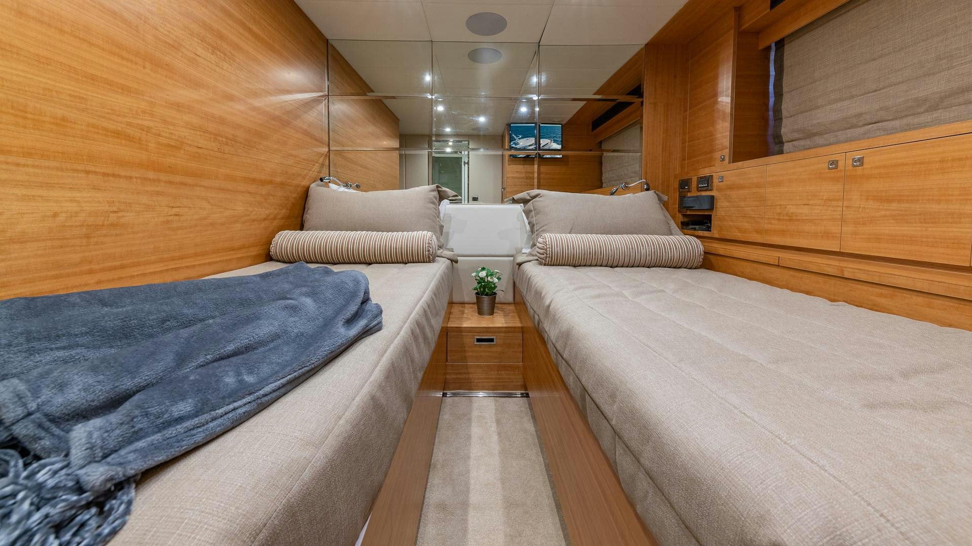 a room with a bed and a desk aboard LIFE FOR SALE Yacht for Sale