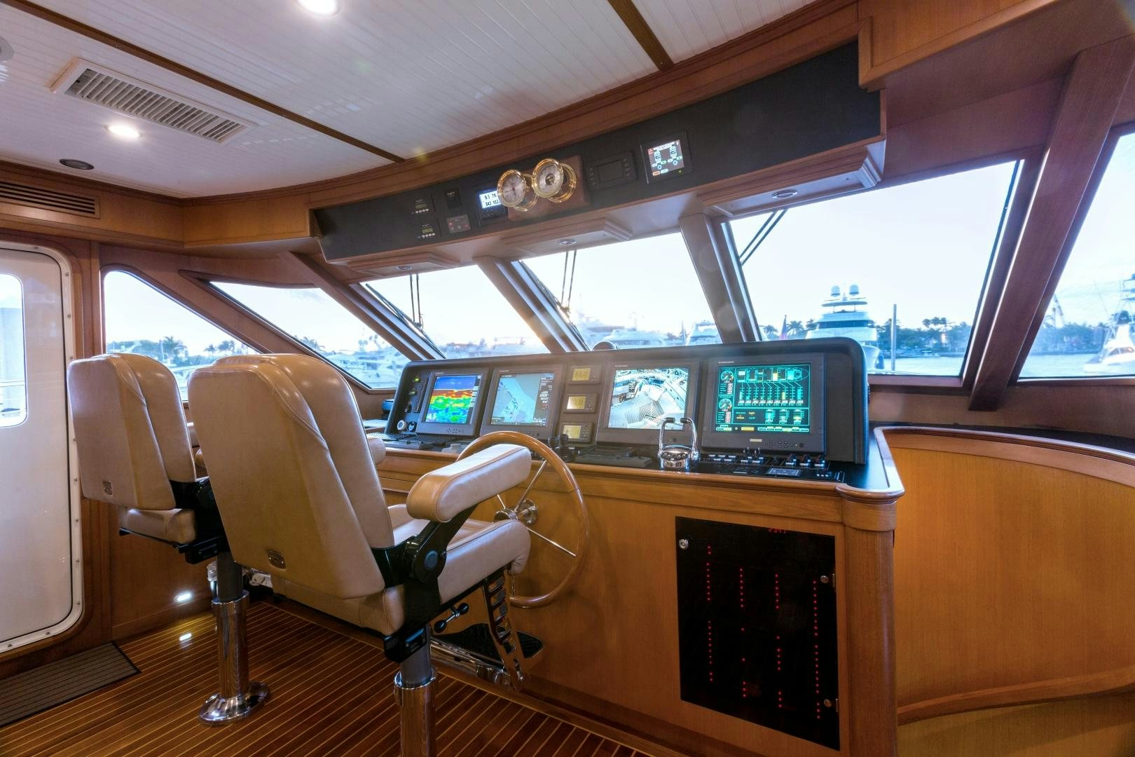 a vehicle with a screen and a chair in the front aboard DEAL MAKER Yacht for Sale
