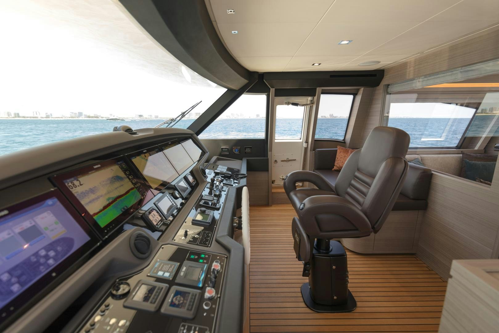 inside of a car aboard BONUS ROUND Yacht for Sale