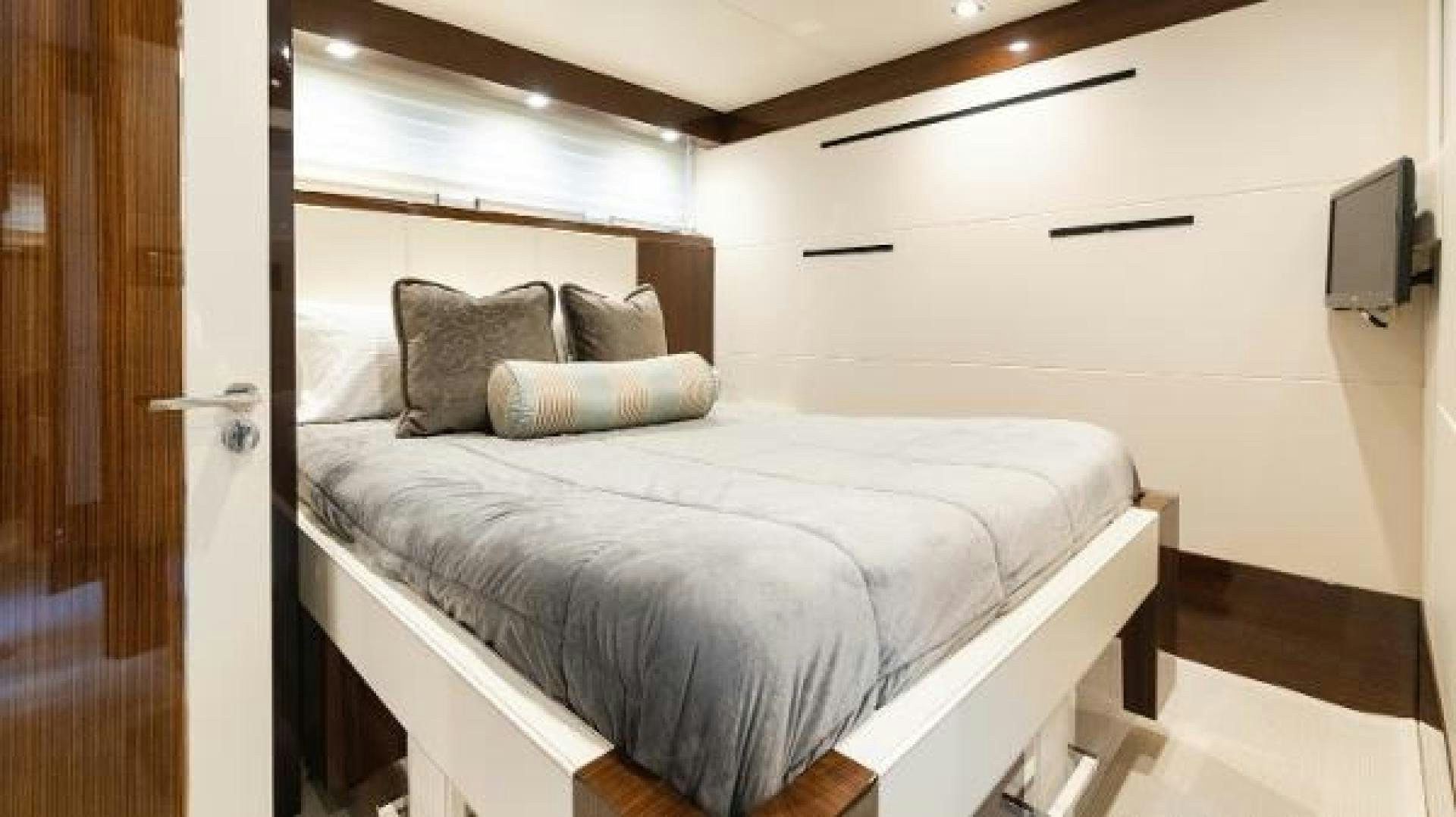 a bed in a room aboard Z Yacht for Sale