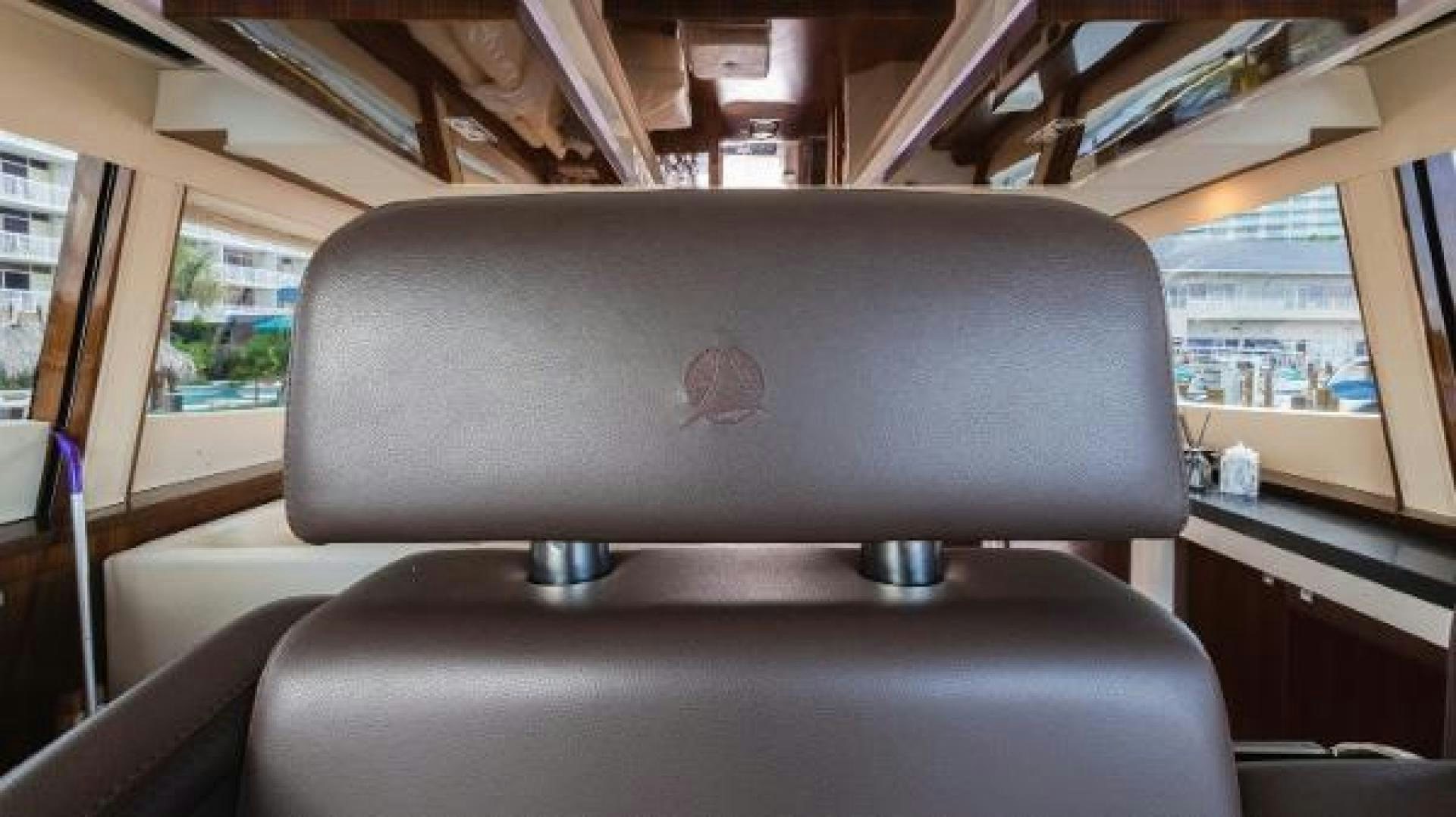 a leather seat on a vehicle aboard Z Yacht for Sale