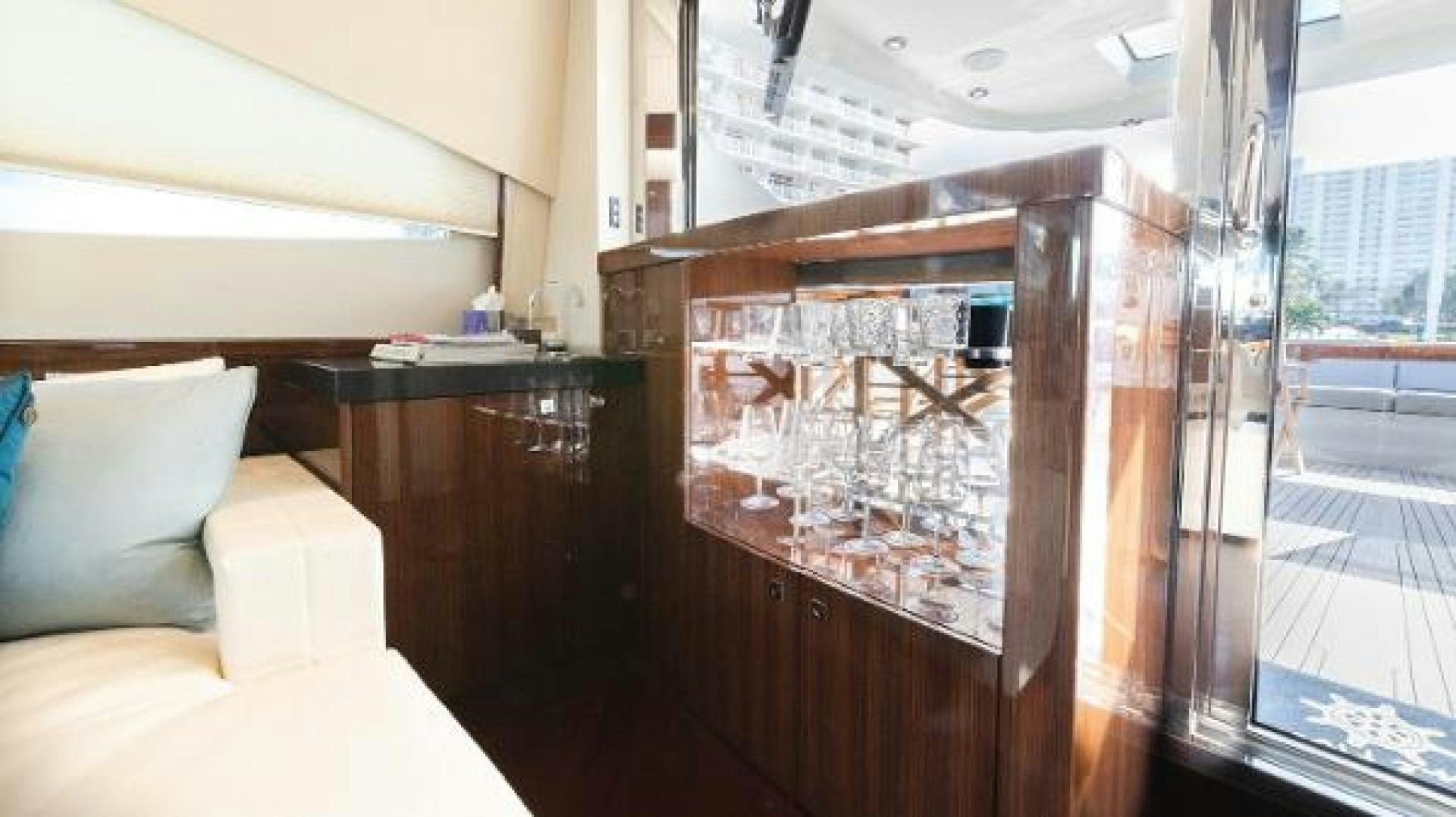 a room with a glass wall aboard Z Yacht for Sale