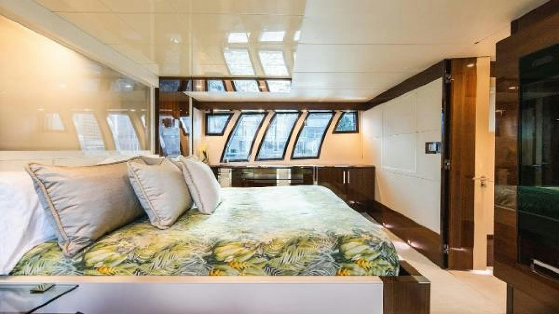 a bed in a room aboard Z Yacht for Sale