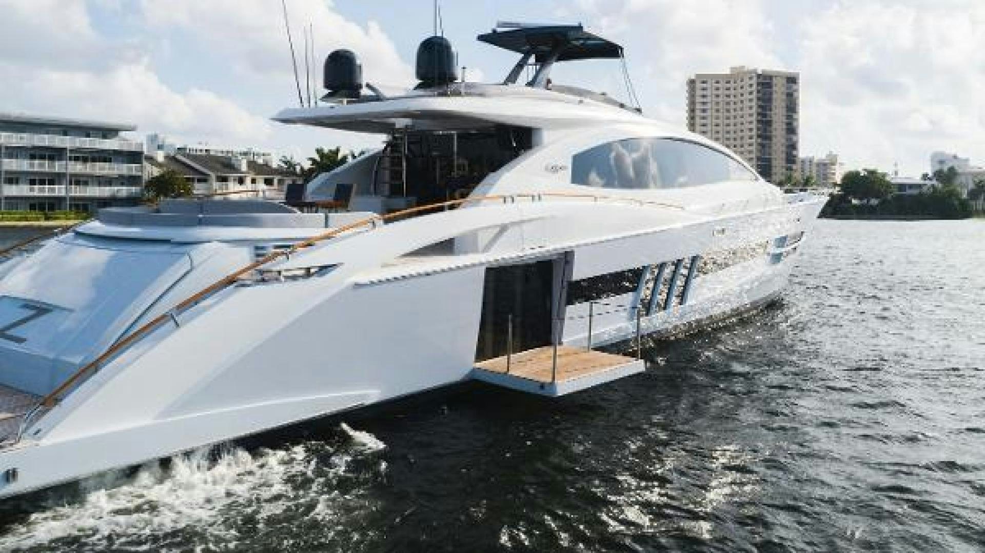 a large white boat in the water aboard Z Yacht for Sale