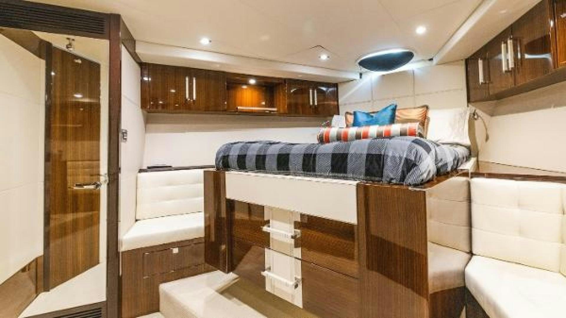 a bed in a room aboard Z Yacht for Sale