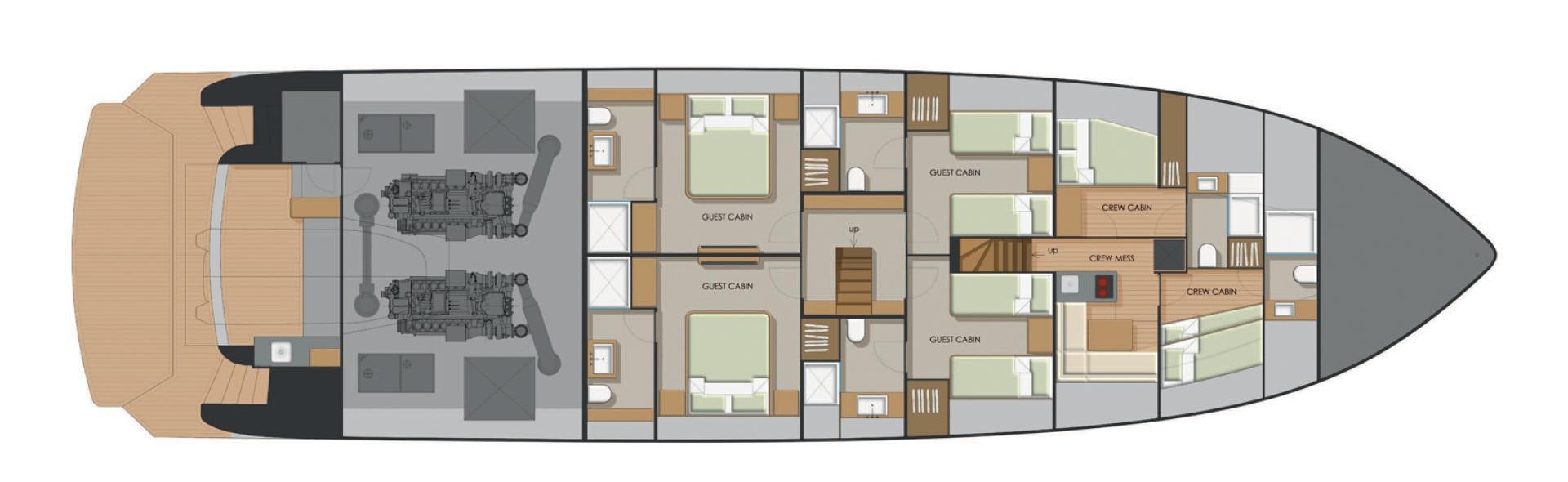 diagram aboard JOHNSON 92 FLYBRIDGE Yacht for Sale
