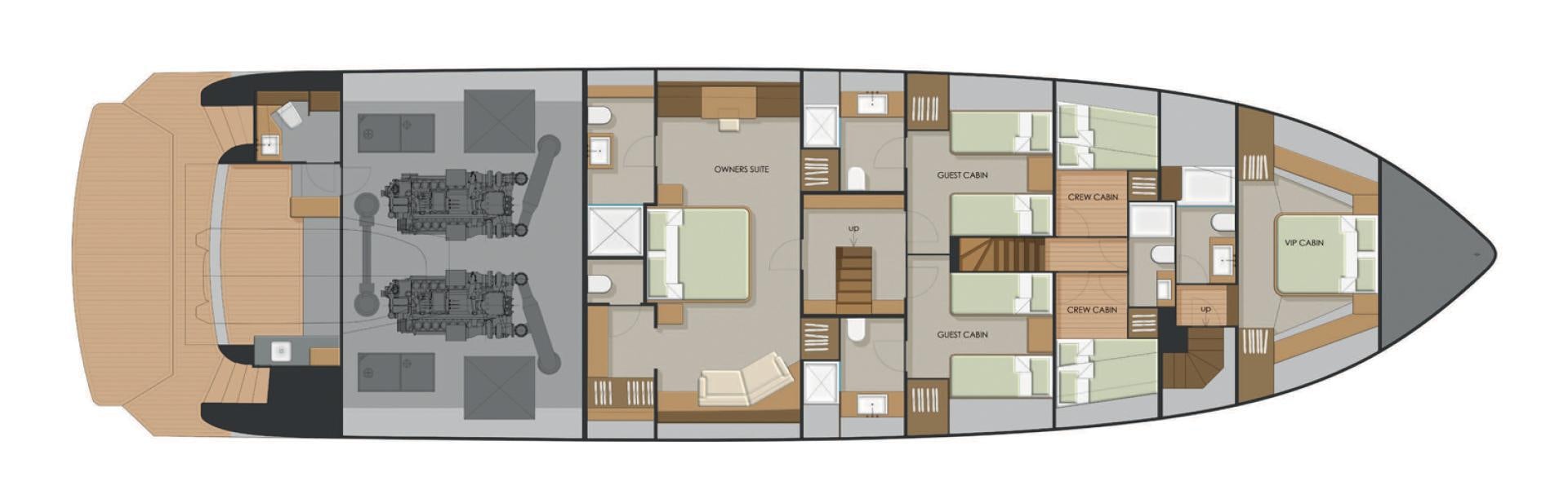 diagram aboard JOHNSON 92 FLYBRIDGE Yacht for Sale