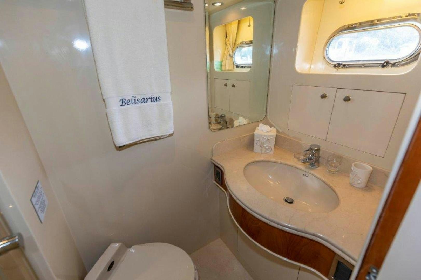 a bathroom with a sink and toilet aboard BELISARIUS Yacht for Sale