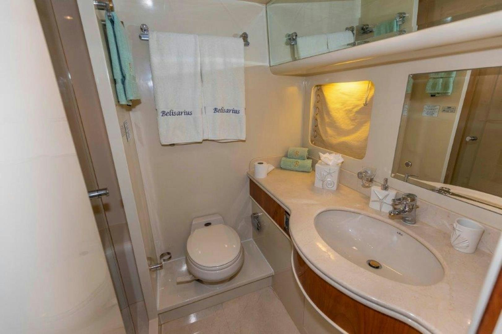 a bathroom with a sink and toilet aboard BELISARIUS Yacht for Sale