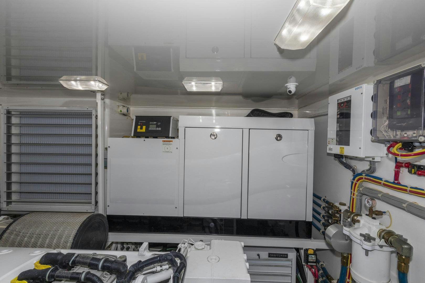 a cluttered room with a computer and clutter aboard BELLA DONA DI Yacht for Sale