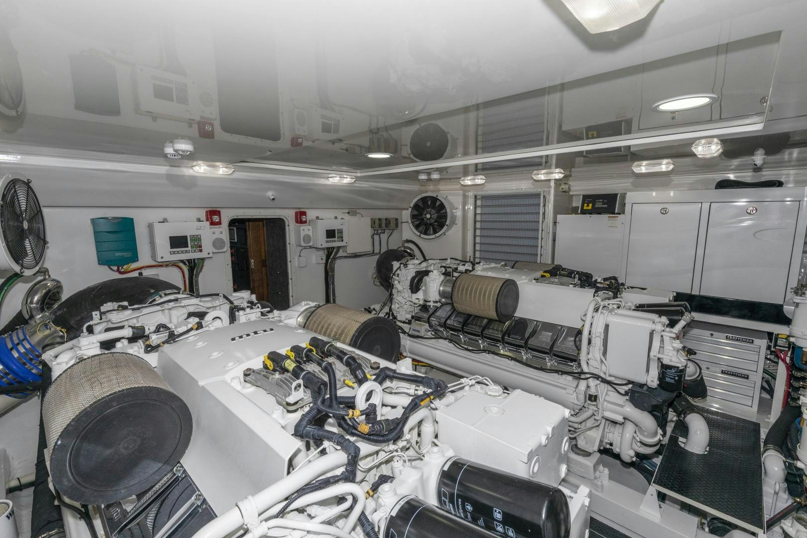 a room full of machines aboard BELLA DONA DI Yacht for Sale