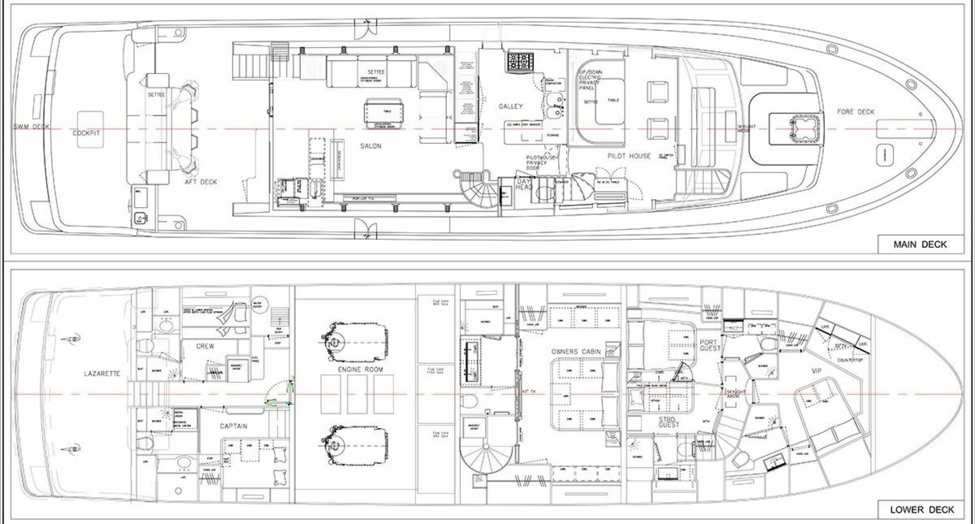 diagram, schematic aboard PARAGON COCKPIT Yacht for Sale