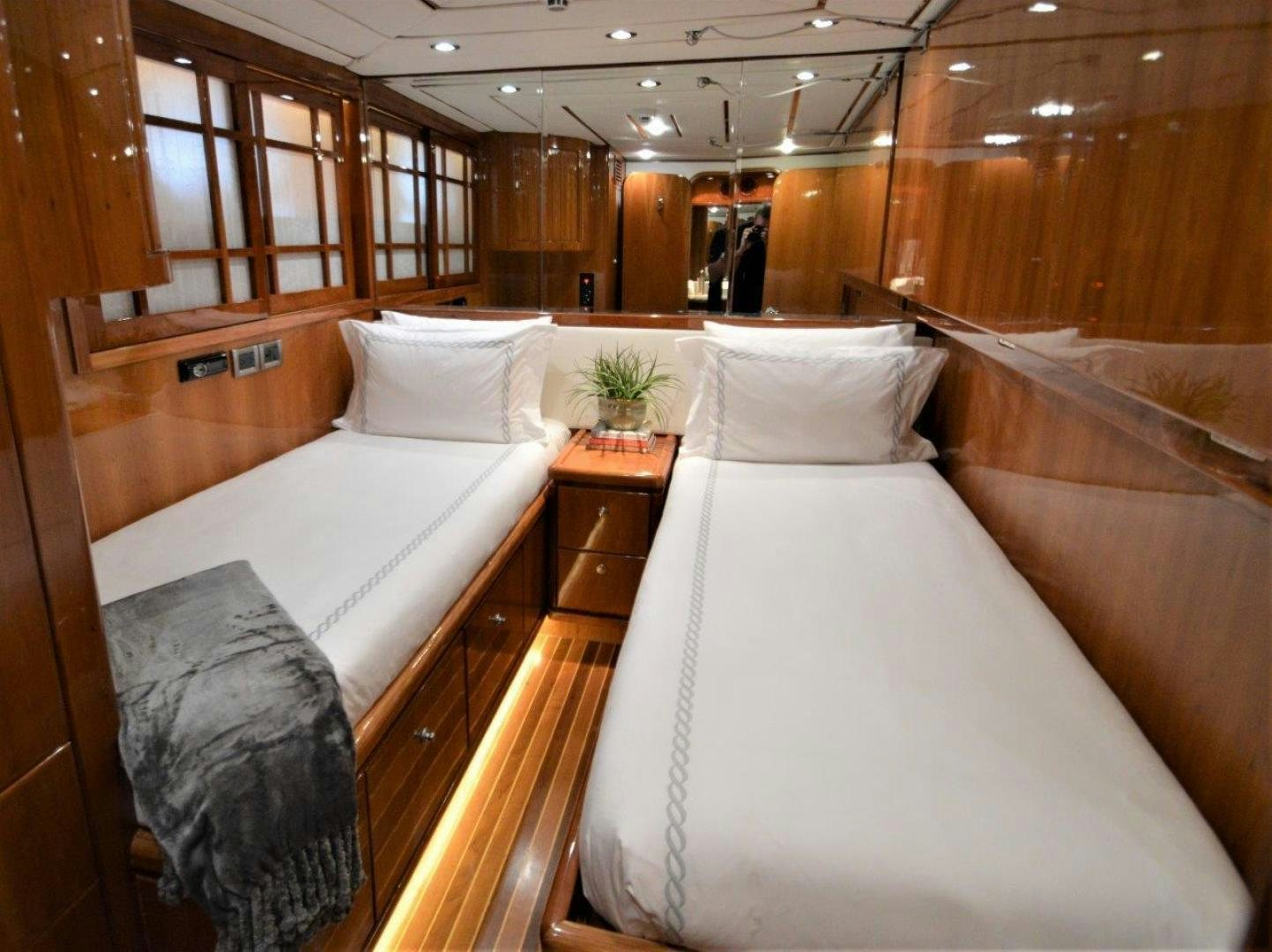 a room with two beds aboard NO NAME Yacht for Sale