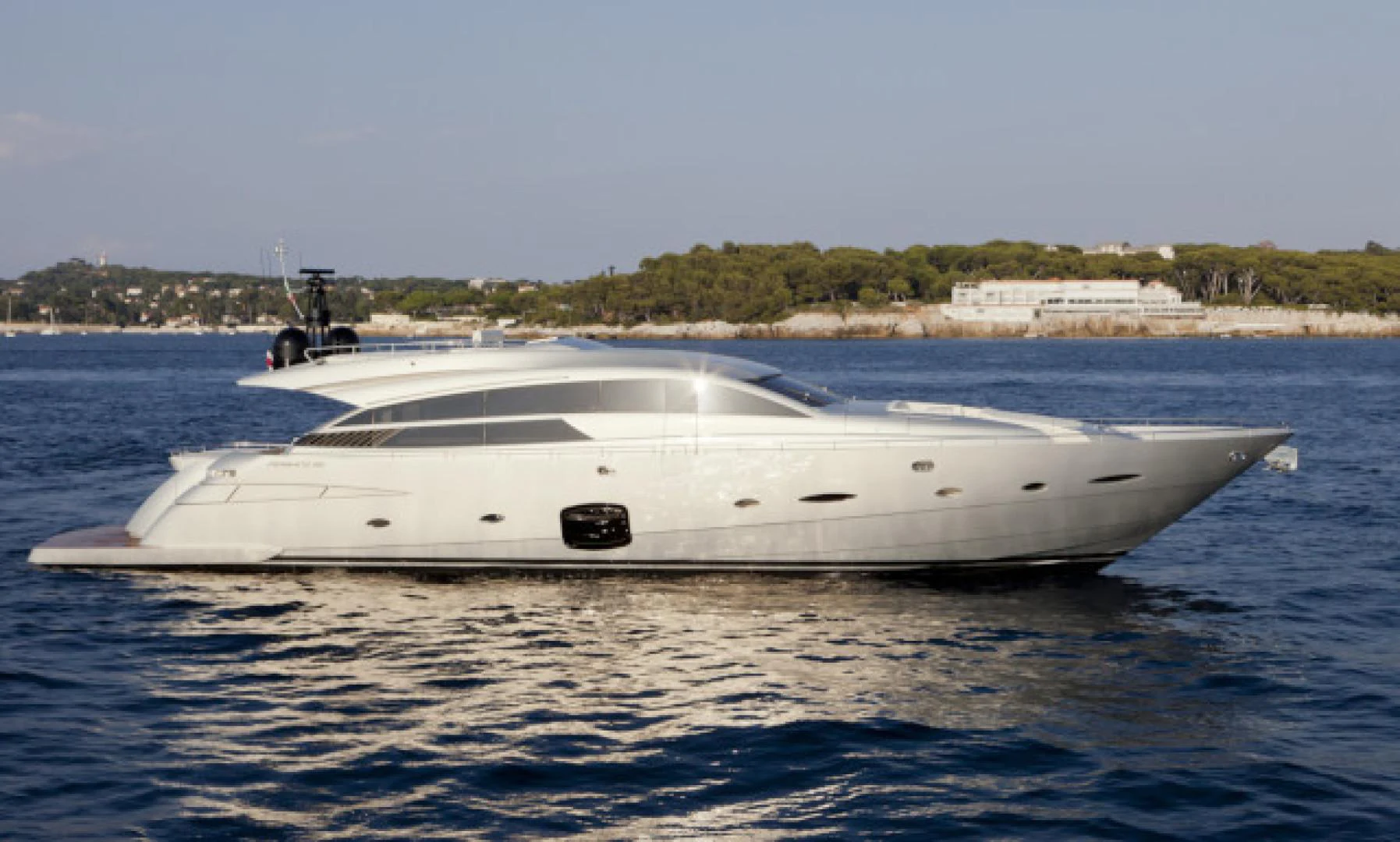 a white boat in the water aboard DORIS Yacht for Sale