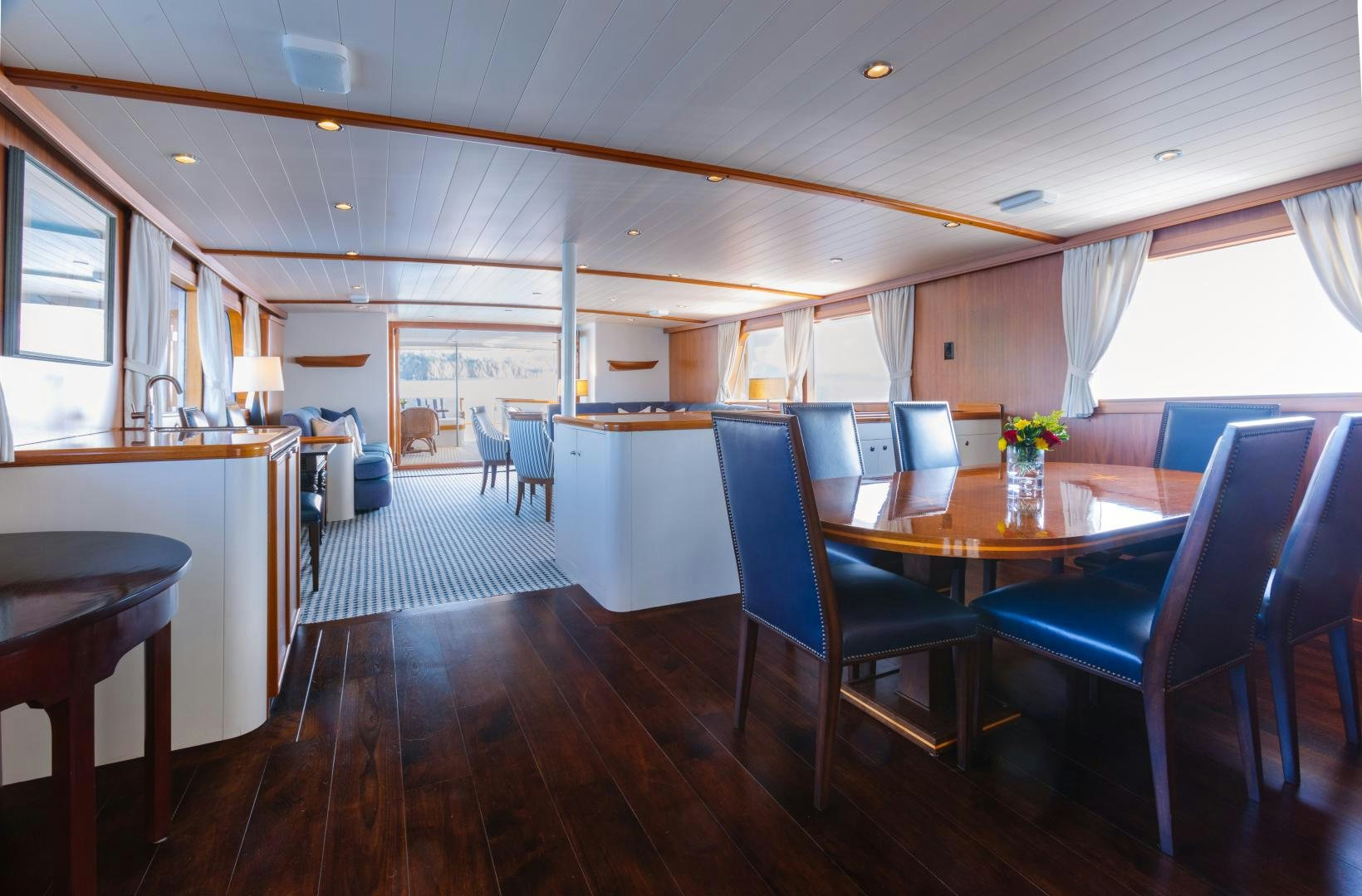 a large kitchen and dining room aboard NORDIC STAR Yacht for Sale