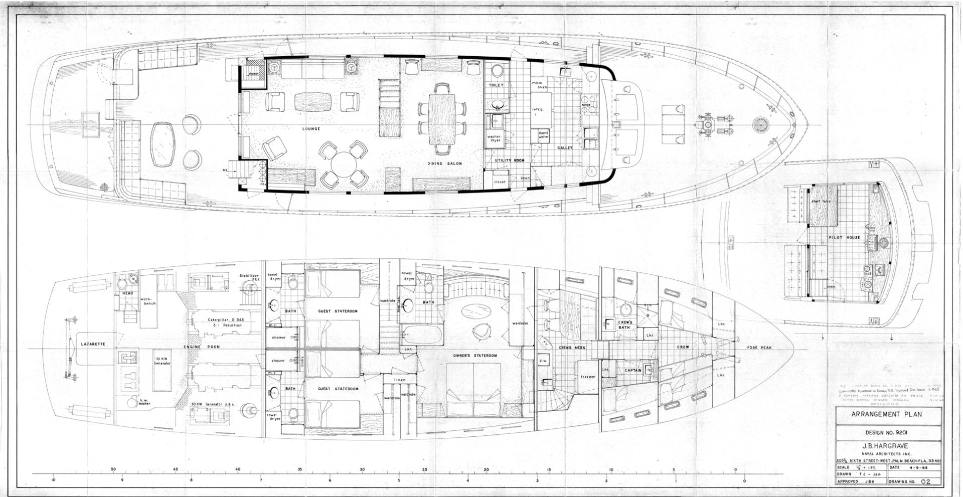 diagram, engineering drawing aboard NORDIC STAR Yacht for Sale